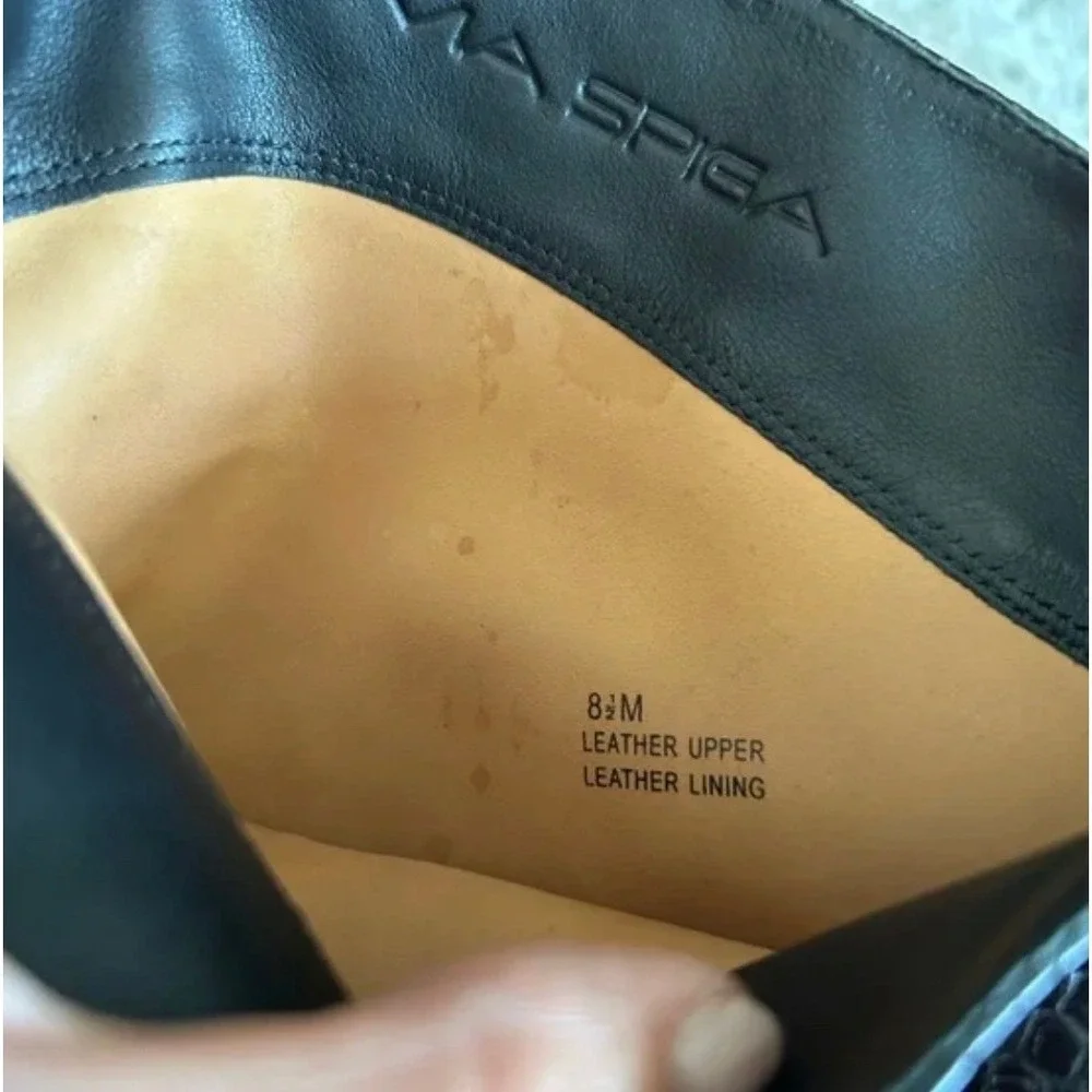 Via Spiga Black Kailey Leather Snake Embossed Knee-High Boot SZ 8.5